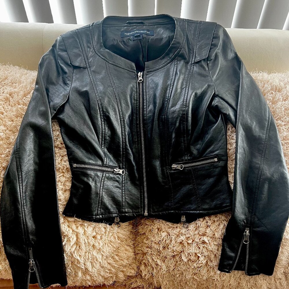 French Connection Riot Vegan Leather Jacket - Cropped